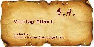 Viszlay Albert névjegykártya