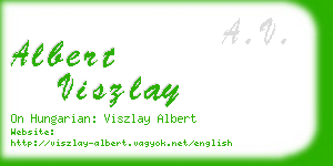 albert viszlay business card